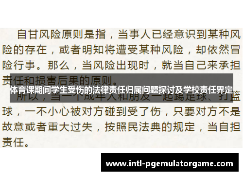 体育课期间学生受伤的法律责任归属问题探讨及学校责任界定