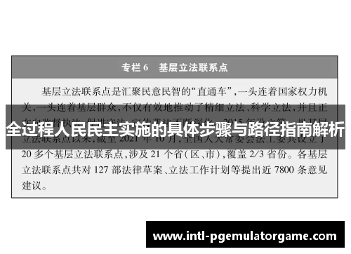 全过程人民民主实施的具体步骤与路径指南解析