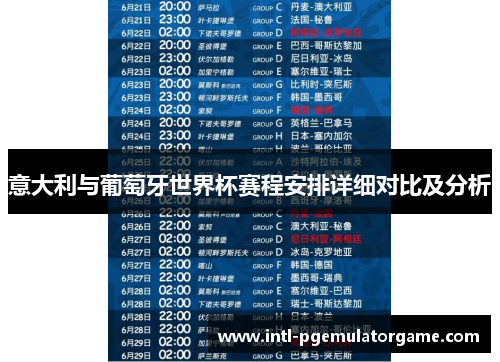 意大利与葡萄牙世界杯赛程安排详细对比及分析