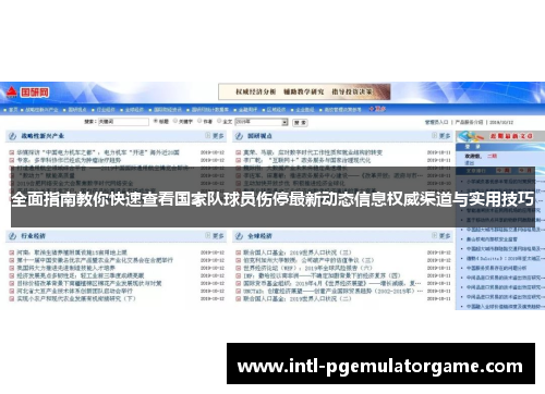 全面指南教你快速查看国家队球员伤停最新动态信息权威渠道与实用技巧