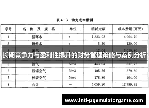 长期竞争力与盈利性提升的财务管理策略与案例分析